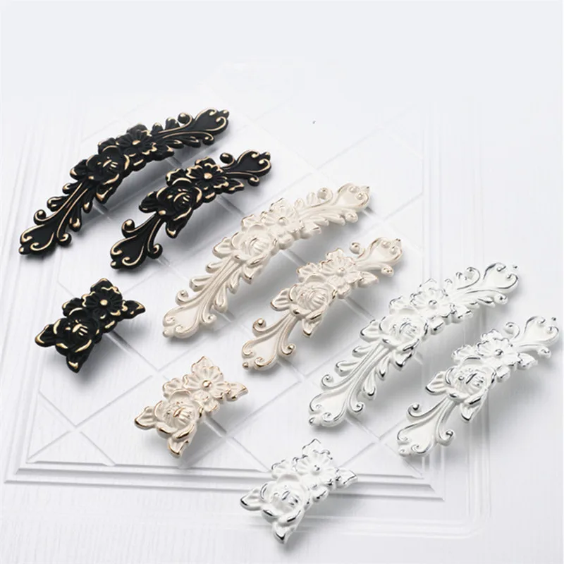 

5pcs Furniture cabinet wardrobe Knobs and Pulls Classic Drawer Kitchen Cupboard Door Handles white Gold silver 96MM 128MM