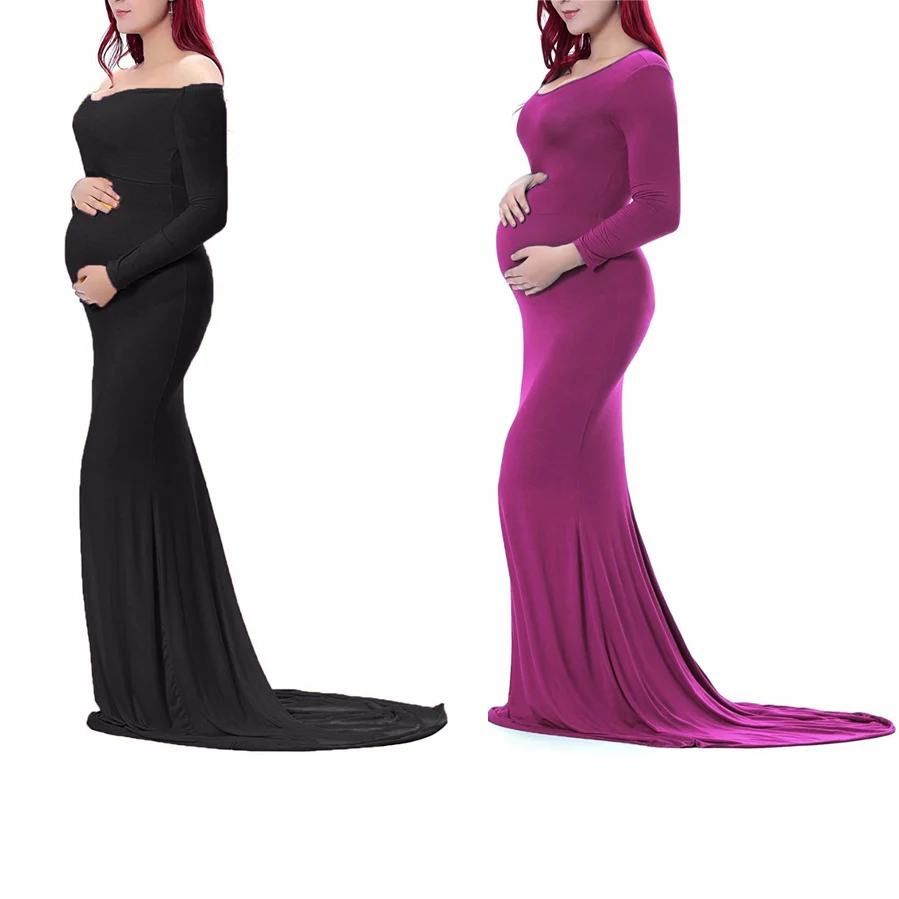 Fashion Maternity Dress for Photo Shoot Maxi Maternity Gown Shoulderless Lace Fancy Sexy Women Maternity Photography Props Fashion Maternity Dress for Photo Shoot Maxi Maternity Gown Shoulderless Lace Fancy Sexy Women Maternity Photography Props