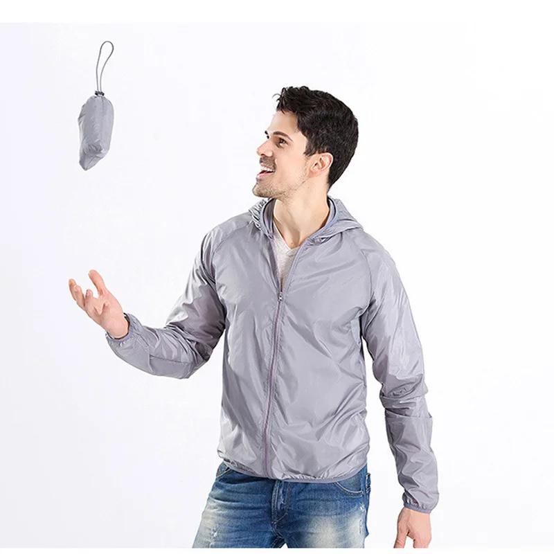 

Sun Protect Cycling Jackets Outdoor Sports Running Ultralight Anti-UV Skin Coats Hiking Windbreaker Hooded Jerseys Men