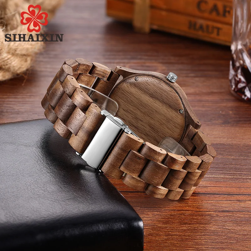 SIHAIXIN деревянные часы мужские ручной работы Horloges Mannen сандаловые кварцевые