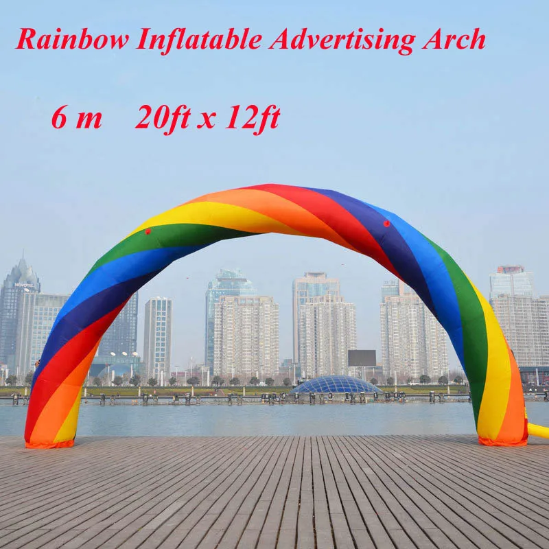 

20ft*12ft D=6M Inflatable Rainbow Arch Good Quality Rainbow Inflatable Balloon for Special Activities