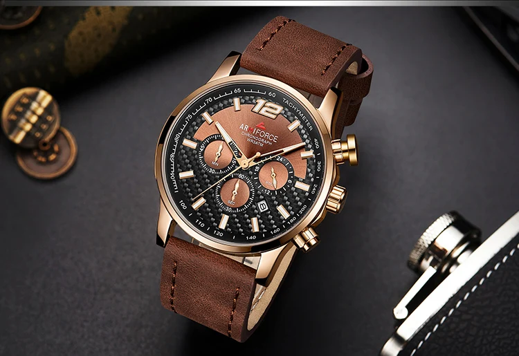 ARMIFORCE мужские военные спортивные часы люксовый бренд мужские модные кожаные кварцевые часы мужские часы с хронографом и датой Relogio Masculino