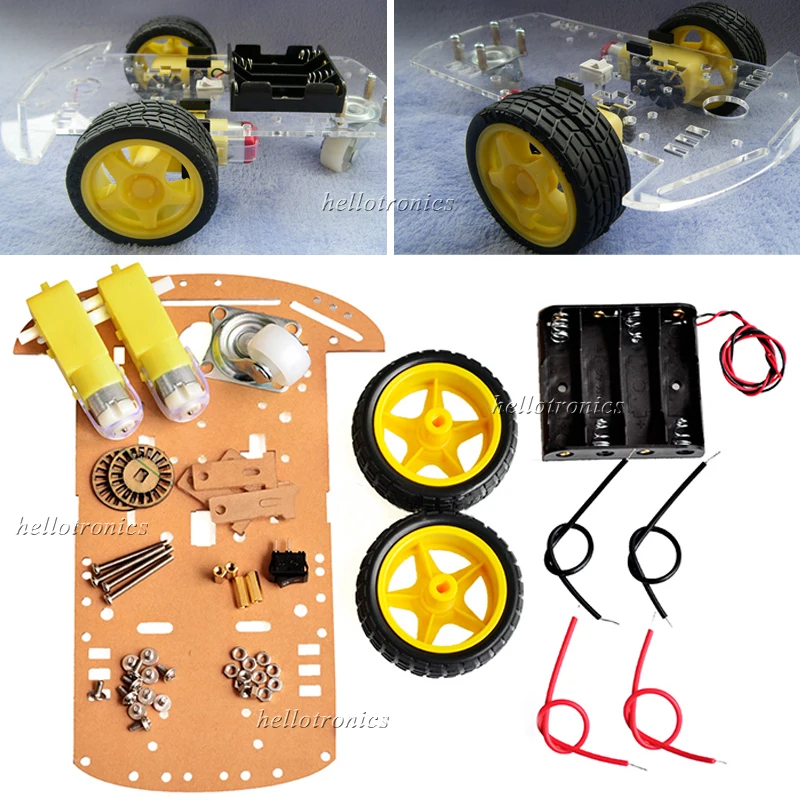 

With Motor and Tires AA Battery Case Perfect For Arduino Hobbies Smart Robot Car Chassis