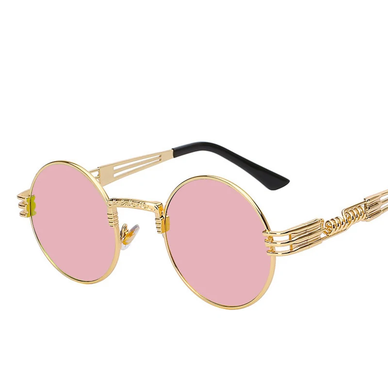 gold Pink Spiegel Gothic all Männer Black Blue Qualität Red Metall Runde Hohe Gold all sliver Uv400 Sonnenbrille gold Frauen gold Black Clear Shades Steampunk Marke Wrapeyeglasses Designer EW8qTUW1