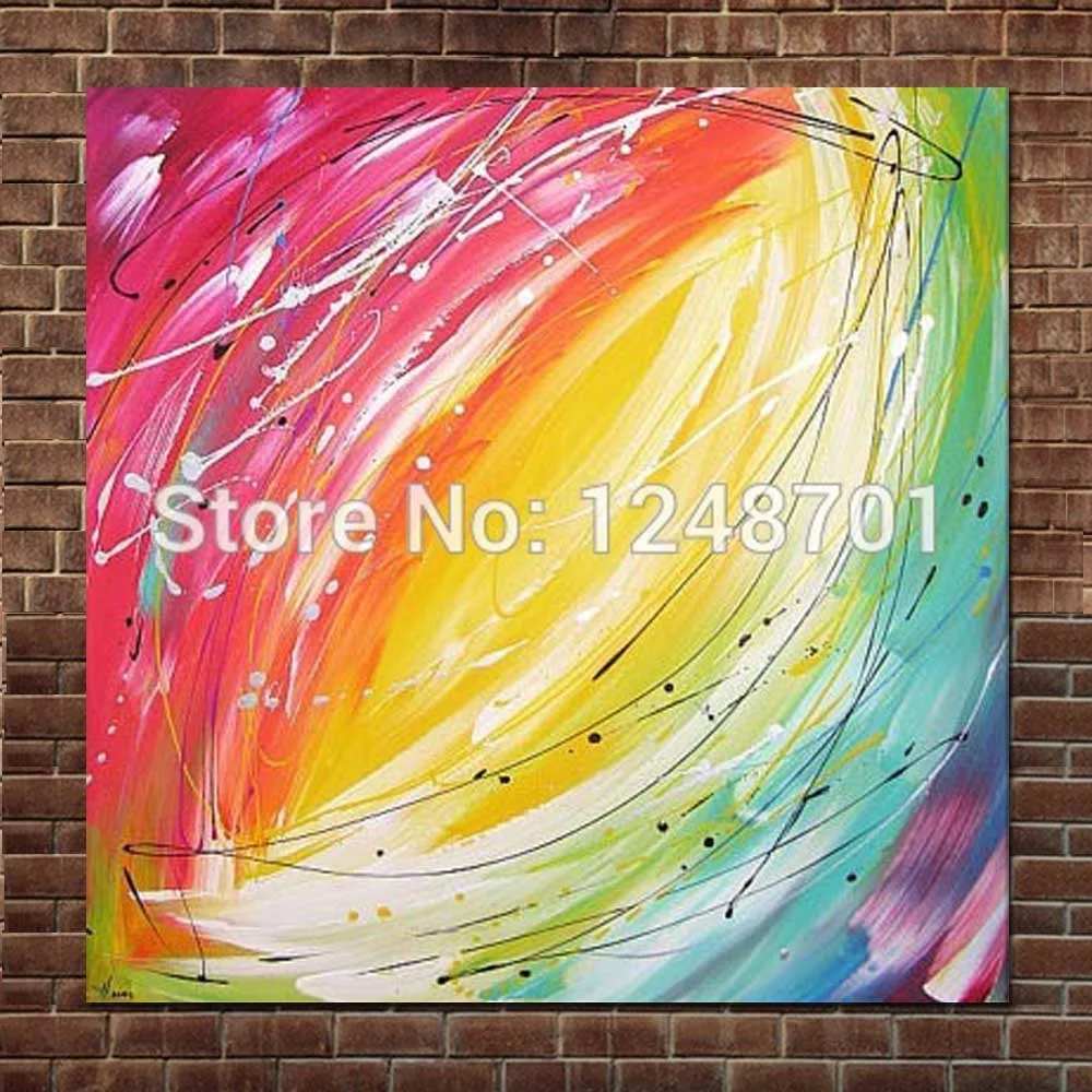 Pintura Al Oleo Abstracta Moderna De Color Pintado A Mano Sobre