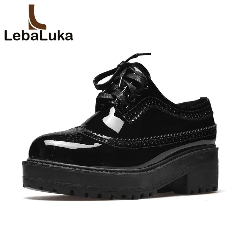 

LebaLuka Simple Shoes Women Real Genuine Leather High Heel Shoes Women Cross Strap Flock Shoes Women Thick Heel Pumps Size 35-40