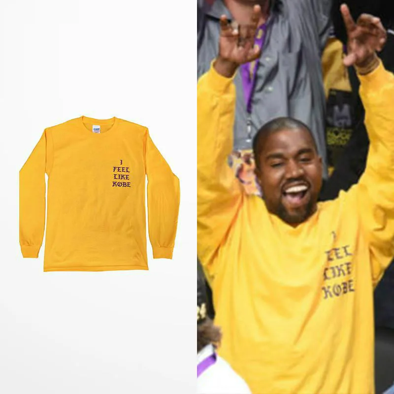 

Hipster T Shirt Kanye West T-shirt Men Skateboard I Feel Like Kebo Print Long Sleeve Tshirt Hip Hop High Quality Drake Vetement