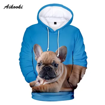 

2019 French Bulldog Hoodies Men/Women long sleeve Autumn/Winter warm Cute Dog With Hat French Bulldog high quality fashion coat