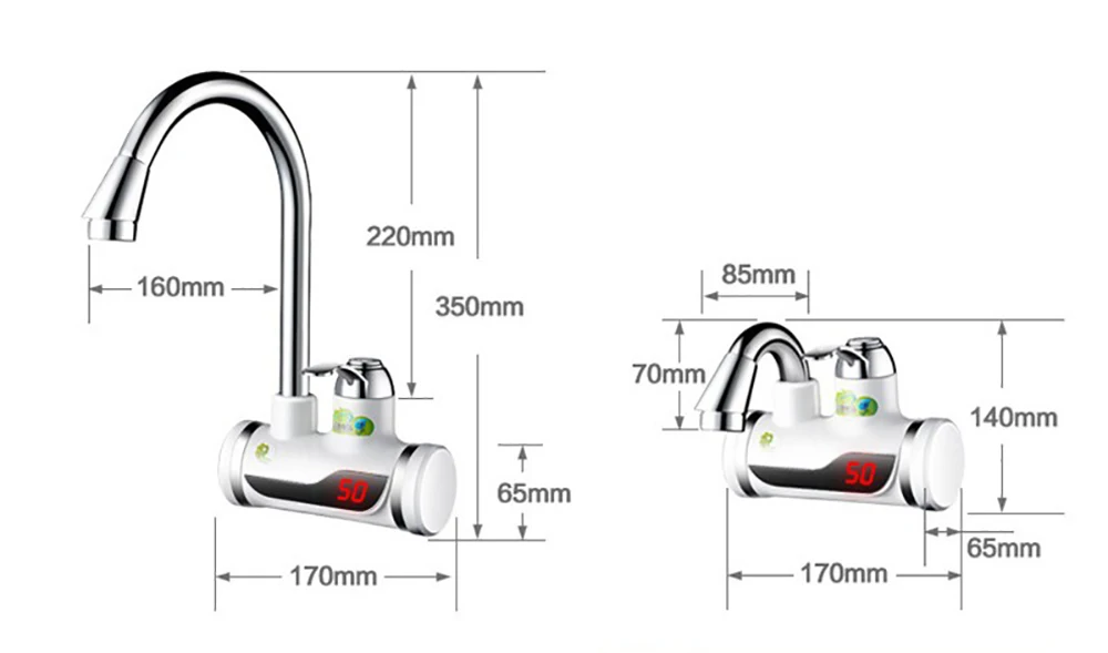 Дизайн 3 сек мгновенный безрезервуарный электрический водонагреватель кран мгновенный горячей воды кран Душ горячей и холодной двойного использования 220 В/3000 Вт