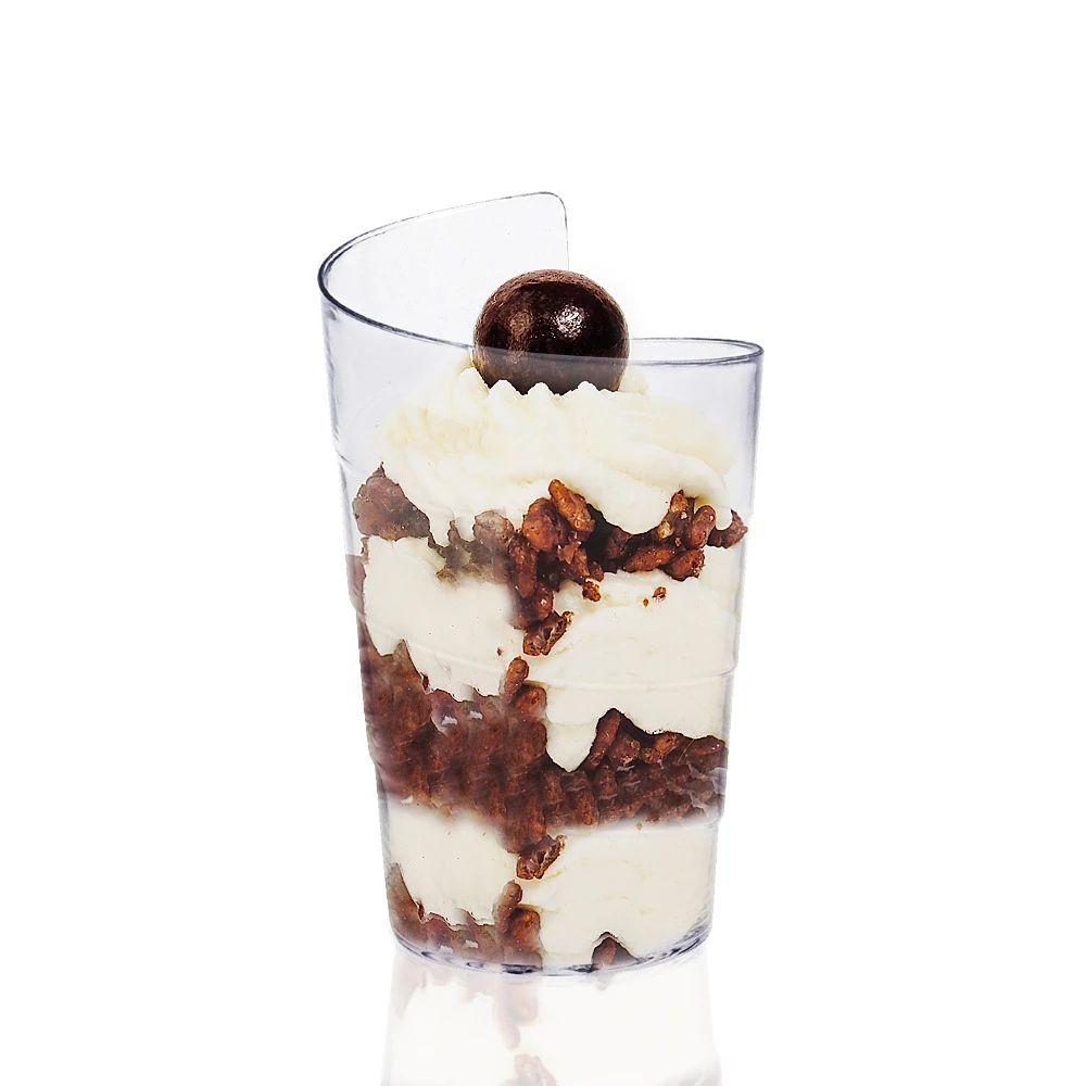 

Free Shipping Party Suppliers, Disposable Plastic Tableware, 70*43mm/50ml Transparent Mini Spiral Dessert Cup, 50/Pack