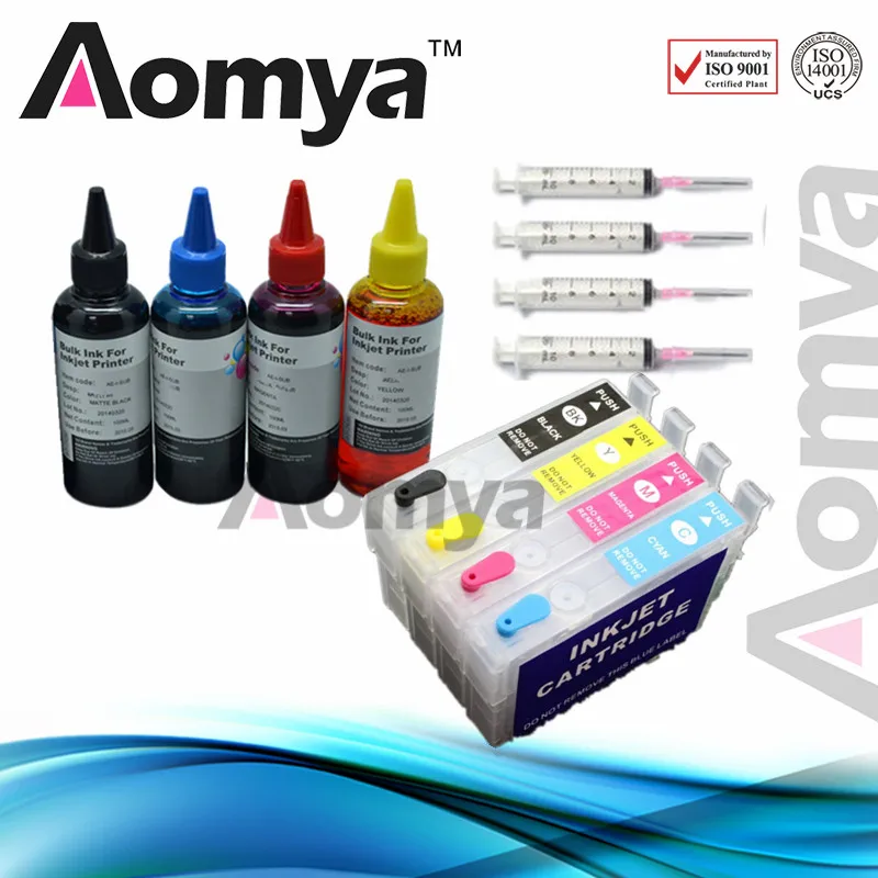 4X100ML T0441 T0444 Empty Ink Cartridge Refill Ink Kit For Epson Printer Stylus C64/C66/84/C86