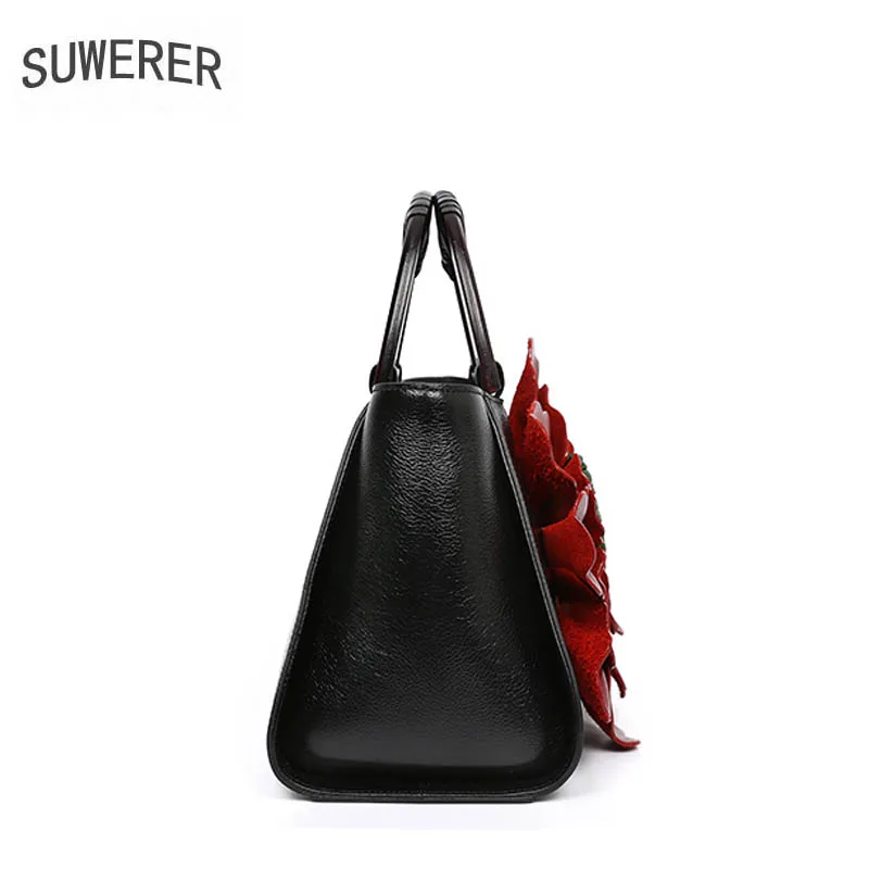 Cuir Qualité Main Vache En Black Suwerer Luxe Sacs Véritable Marque De Supérieure Sac Femmes Célèbre Fleur tout À Fourre xgtwgCX8q