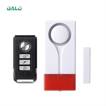 Главная охранной сигнализации красная вспышка со звуком окна, двери магнит Сенсор детектор Беспроводной сигнализация+ пульта дистанционного управления сигнализация для дома