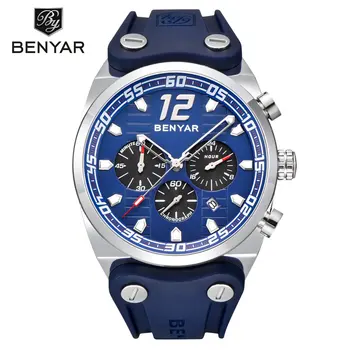 

BENYAR Big Dial Quartz Sport Watch Men Luxury Brand Outdoor Military Silicone Waterproof Watch Male Wrist Watch Clock relojes