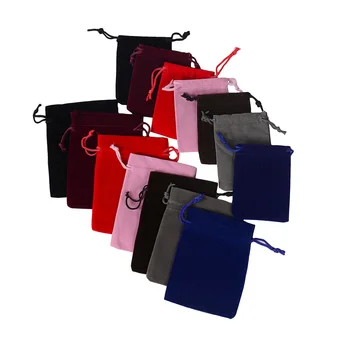 

50pcs Flannelette jewelry gift wrapping bag ziplock zip lock packaging storage bags wedding party favor pouch package