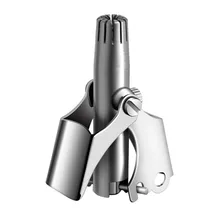 Профессиональный 1 шт. триммер для волос с ушным носом из нержавеющей стали моющийся удаление волос с щеткой для чистки ручной носовой фреза для мужчин и женщин