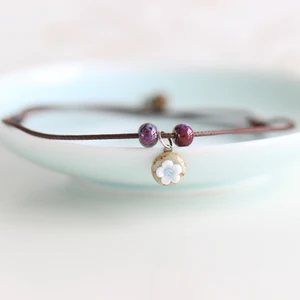 Оригинальный ручной работы ножной браслет с керамикой Простые Модные женские #1505 - изображение