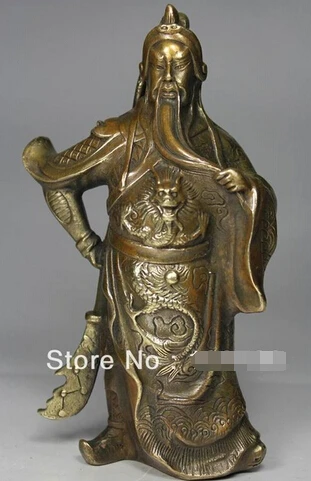 

shipping CHINESE OLD COPPER HANDWORK HERO STATUE