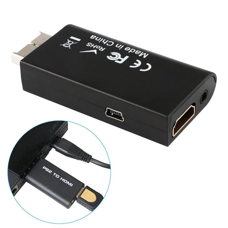 

PS2 to HDMI Video Converter Adapter with 3.5mm Audio Output game To HDMI Connector Support 480i 576i 480P for HDTV