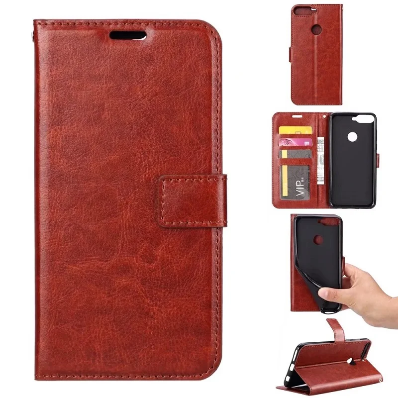 New For Huawei Y6 2018 PU Leather Case For Huawei Y6 2018 Case Filp Wallet Cover Silicone Fundas Card Slot Stand Phone Cases (21)