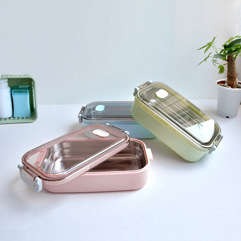 304 Stainless Steel Lunch Box Thermos Leakproof Japanese Cute Bento Box Microwave Kids School Picnic Food Container Portable Set