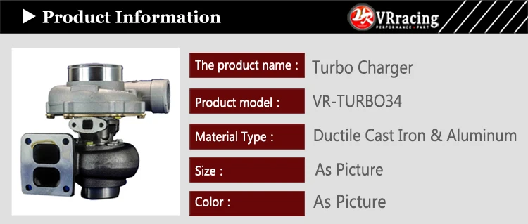 VR RACING-Высокое качество турбо GT45R Турбокомпрессор. 70 холодный, 1,0 горячий внешний w/g t4 фланцевый Турбокомпрессор VR-TURBO34