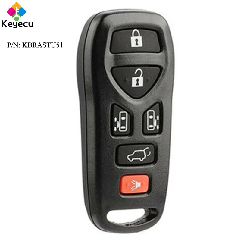 

KEYECU Replacement Keyless Entry Remote Key With 6 Button & 315MHz for Nissan Quest 2004 2005 2006 2007 2008 2009 - KBRASTU51
