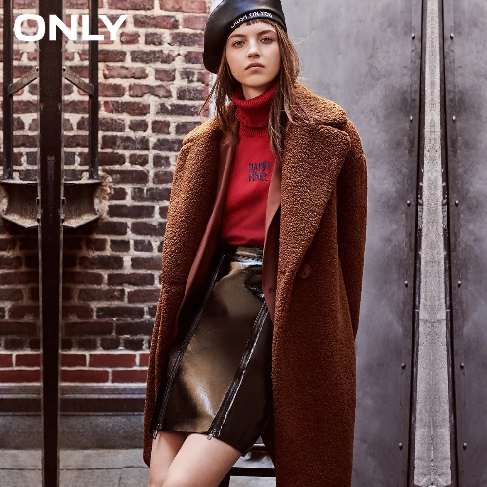 Acheter ONLY women s hiver nouvel agneau cachemire Teddy hair un bouton coton manteau veste poches latérales un bouton design | 118322512