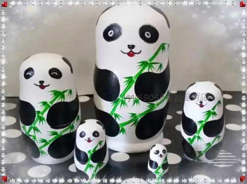 Tasteless Russian dolls genuine panda bamboo tree on the 5th floor set children's educational toys environmental gifts Tasteless Russian dolls genuine panda bamboo tree on the 5th floor set children's educational toys environmental gifts