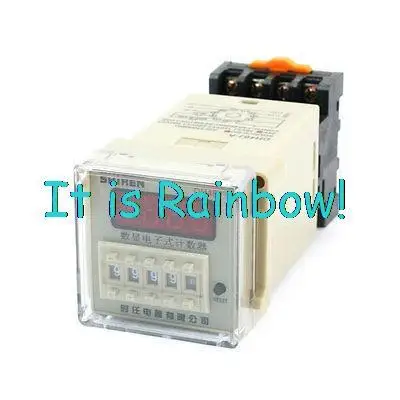 

Free Shipping DC 24V 1-9999(x1 x10 x100) Adjustable 30cps DH48J Digital Display Counter Relay
