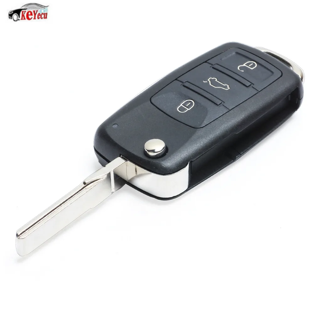 

KEYECU 3+1Button Flip Remote Key Fob 315MHz ID46 Chip for Volkswagen Touareg 2004-2011