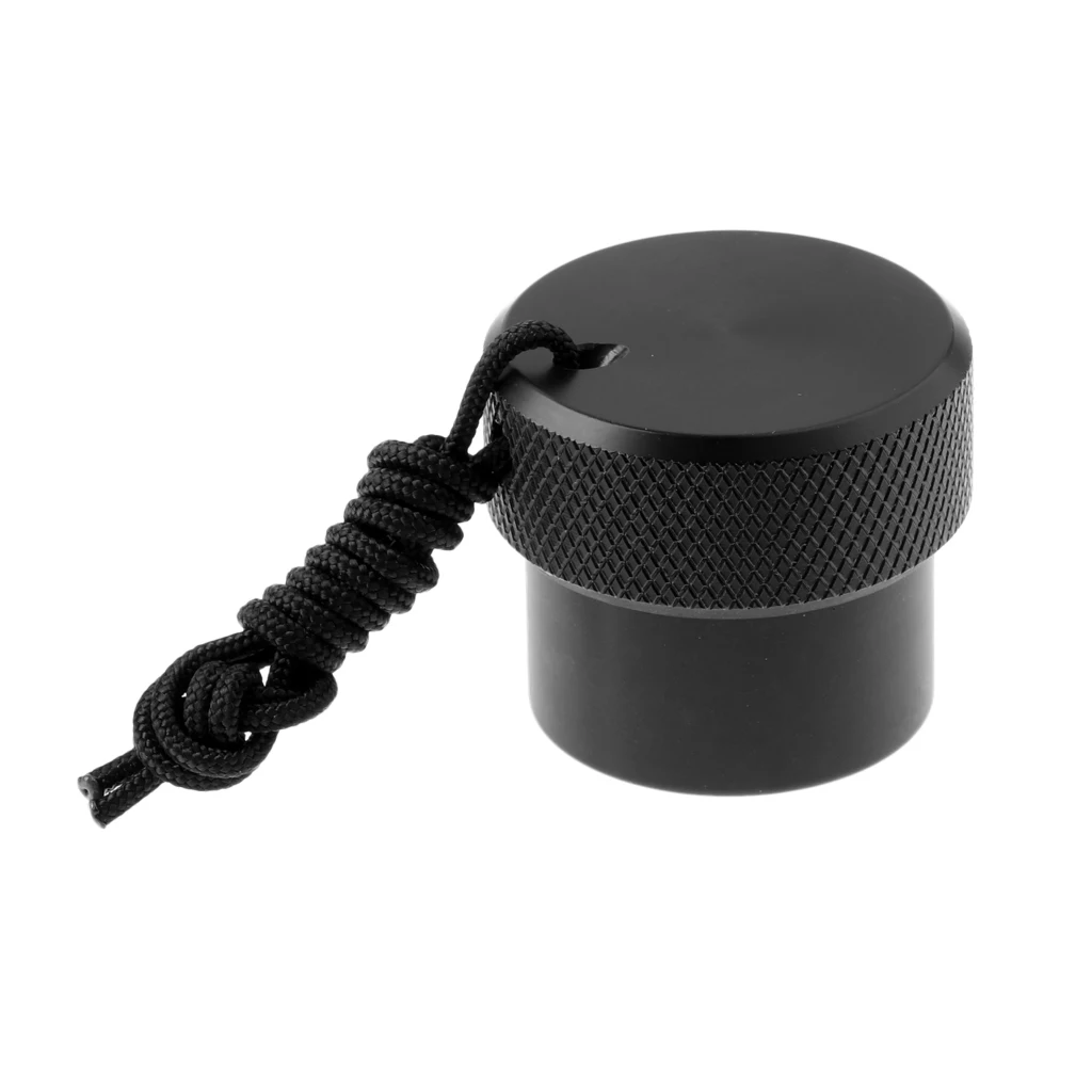 Lightweight ABS Replacement Dive DIN Tank Valve Dust Plug  Attached with Rope for Underwater Scuba Diving Accessories Black