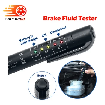 

50 pcs/lot Brake Fluid Tester Vehicle Automotive TestingTool for DOT3/DOT4/DOT5/DOT5.1 Brake Fluid Tester 5 LEDS diagnostic tool