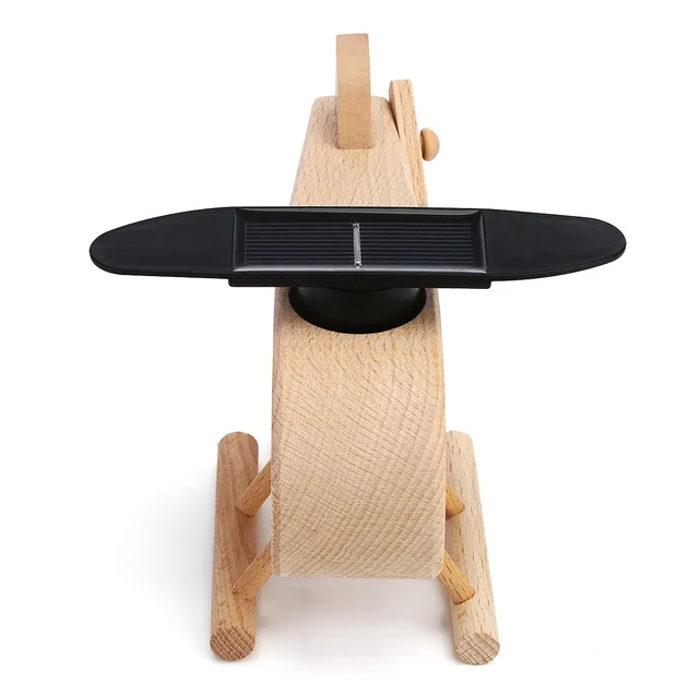 DIY Creative toy solar wooden toy airplane model  Educational toys for Boys kids toy gifts 2