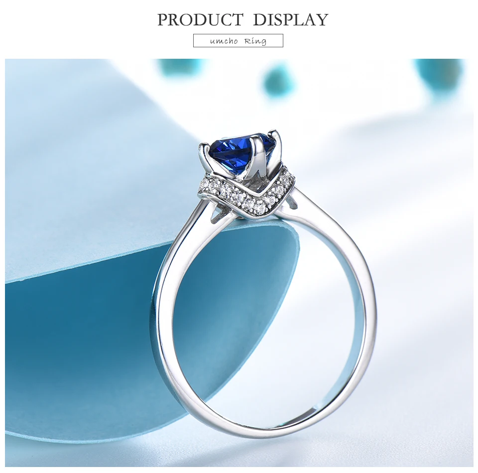 UMCHO Sapphire 925 sterling silver rings for women RUJ090B-1-pc (3)