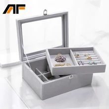 AF 2 слоя домашняя косметическая коробка для хранения тканевый Настольный ящик Органайзер для макияжа чехол для украшений держатель для губной помады