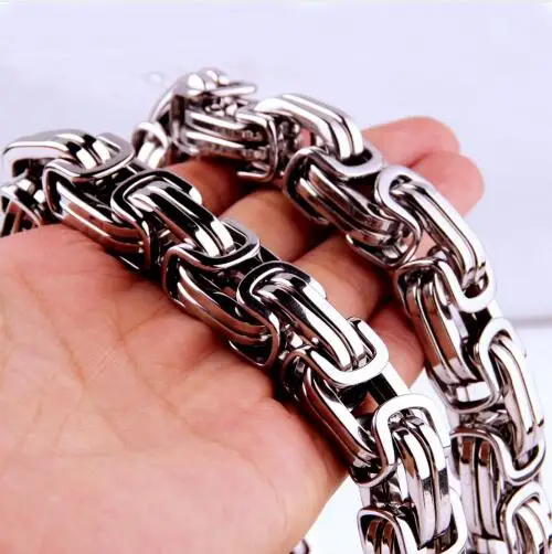 12/15mm Curb Link Chain Mens Stainless Steel Bracelet Necklace 7-40" Customized 