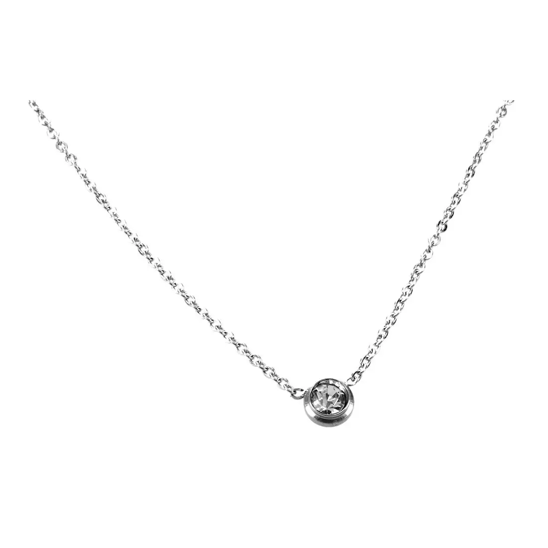 Single Short Paragraph Clavicle Necklace Color:Silver-in Chain ...