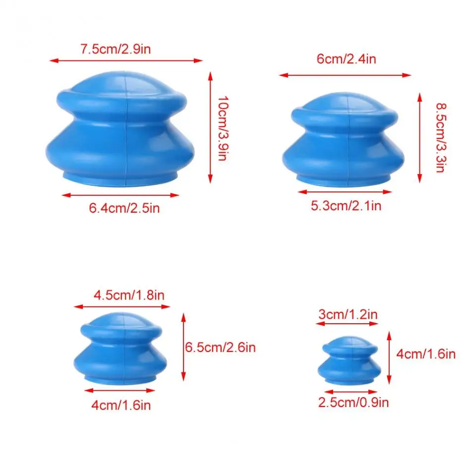 4 шт. влагопоглотитель вакуумное средство против целлюлита чашки для чашек силиконовые Семейные массажные банки для терапии Набор чашек 4 разных размера