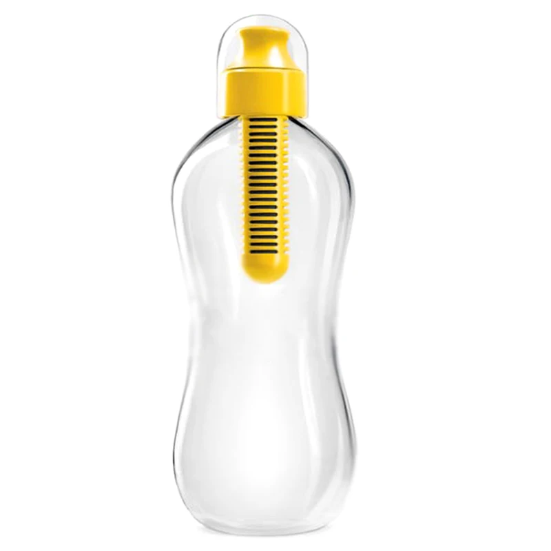 

550ML Outdoor Water Bobble Hydration Filter Bottle Filtered Drinking, Yellow