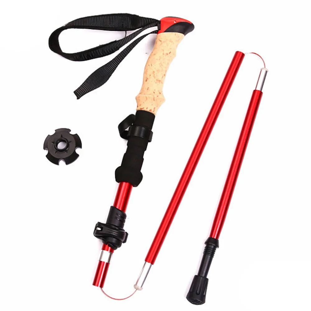 Foldable Trekking Poles Walking Stick Aluminium Alloy 3 Sections Hiking Pole Sticksin Walking