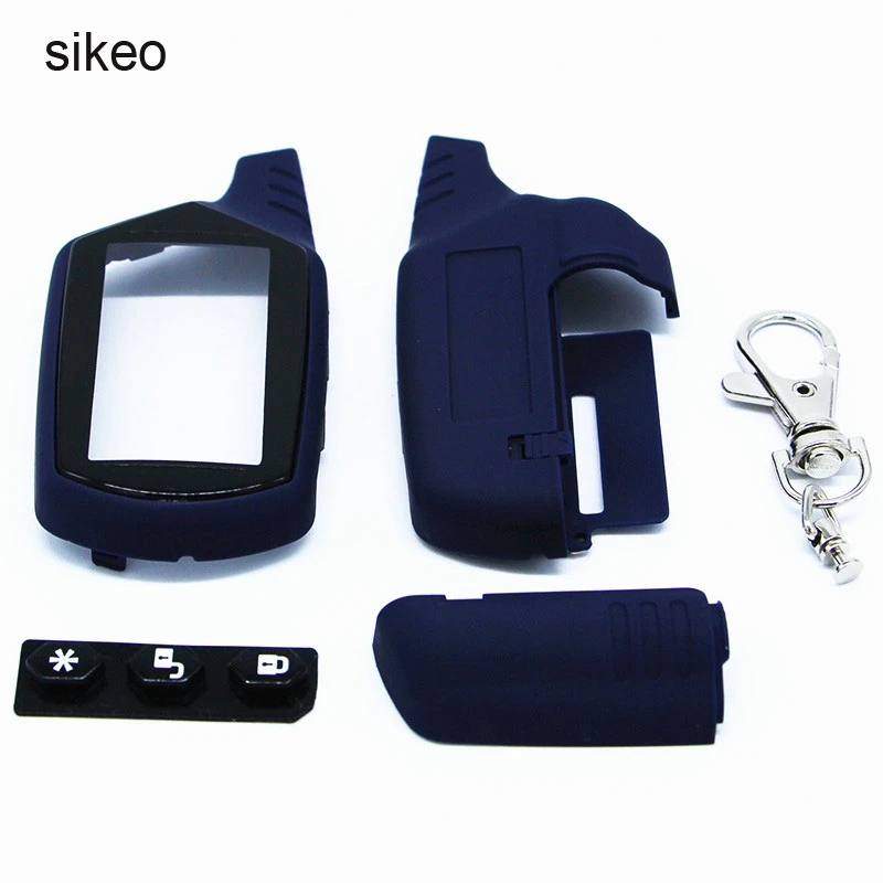 

sikeo Whole A91 Key Shell Keychain Case For Russian Version Starline A91 lcd Remote Two Way Car Alarm System Deepblue