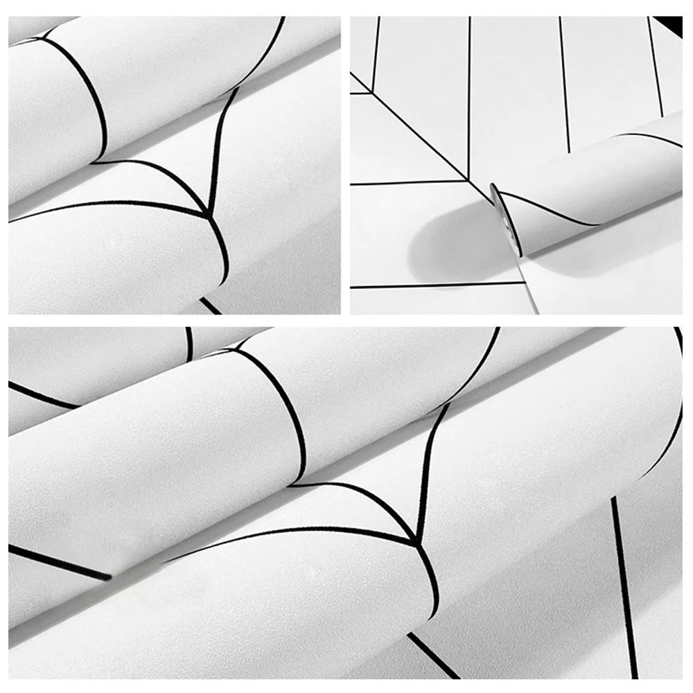 

Decoration Nordic Stripes Wall Papers Minimalist Geometric Wallpaper New