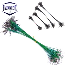 HAODIAOZHE 30 шт., рыболовные аксессуары, рыболовная леска, стальная проволока, поворотная леска из нержавеющей стали, прокатная Акула, 4 размера, YU102