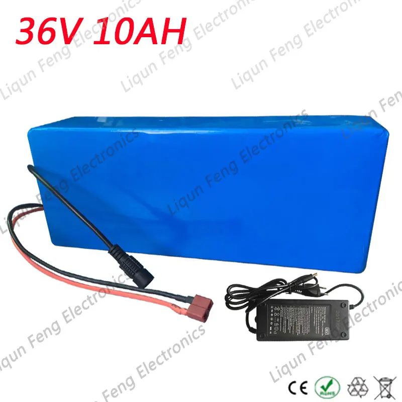 Excellent 36V 10AH E Bike Battery pack High Capacity 500W 350W 250W Lithium Battery pack + include 42V 2A charger for a bike 36V 10AH 0
