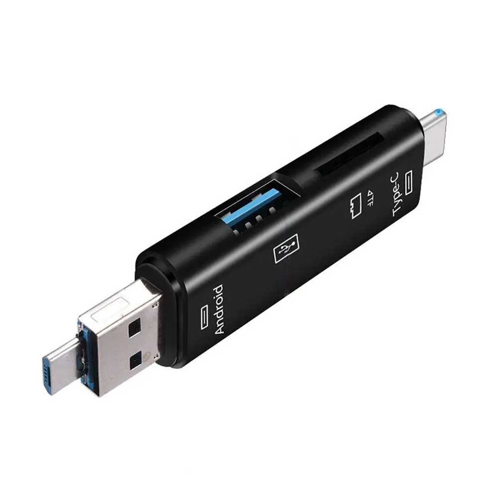 IG-5-in-1 Многофункциональный ОТГ кард-ридер Micro-SD/SD карты/USB ридер Поддержка TF Android тип-c телефон/компьютер/тип-c