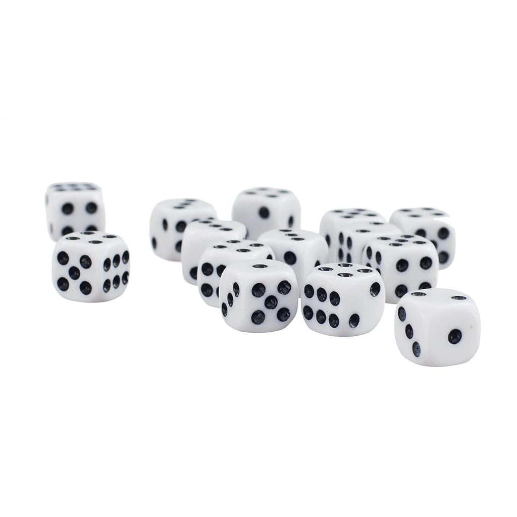 Набор белых 6 сторонних игральных костей D6 для ролевых игр D & новая модель