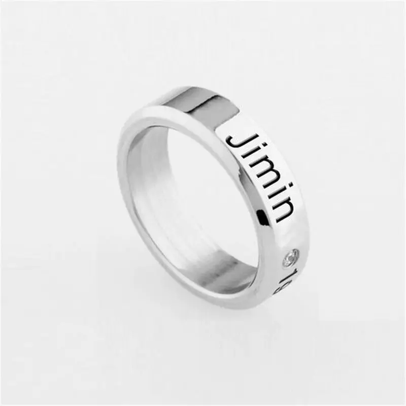 KPOP BTS Ring Stainless Steel Finger Rings Bangtan Boys V Jung Kook Jimin RM Suga Jewelry Rings Accessories For Men Women Female