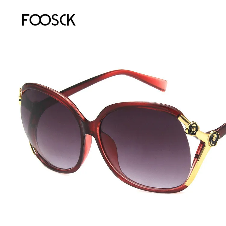 FOOSCK Модные солнцезащитные очки Брендовые дизайнерские роскошные сексуальные женские/мужские круглые солнцезащитные очки - Цвет линз: C4Red