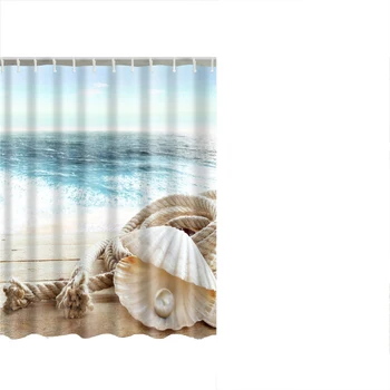 

Seaside Scenery 3d Printed Shower Curtains Set Polyester Fabric Waterproof High Quality Bath Curtain Bathroom Screen Curtain